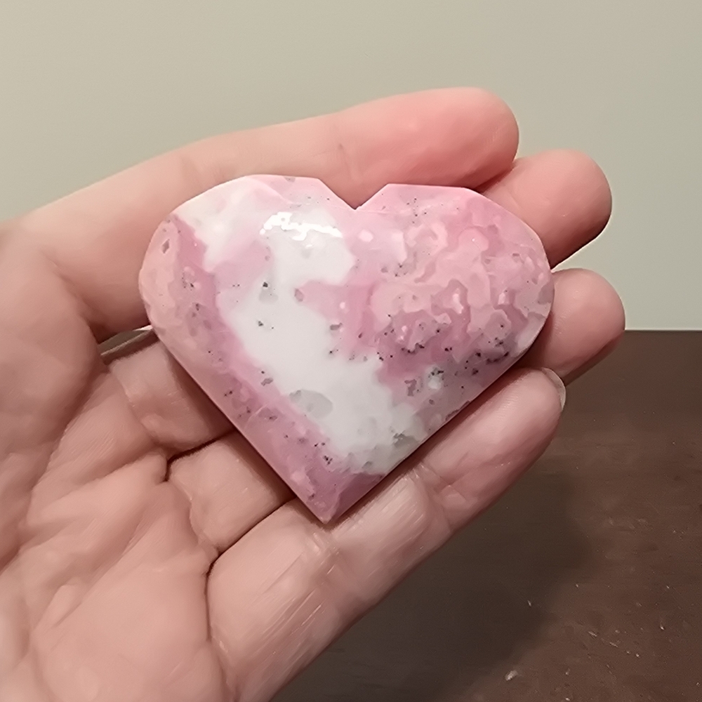 Pink Rhodonite Crystal Heart #B - Picture 5 of 5